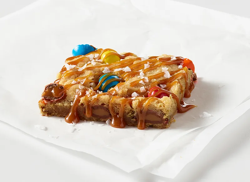 Salted Caramel Cookie Bars Made with M&M’s® Caramel Chocolate Candies marsfoodservices image