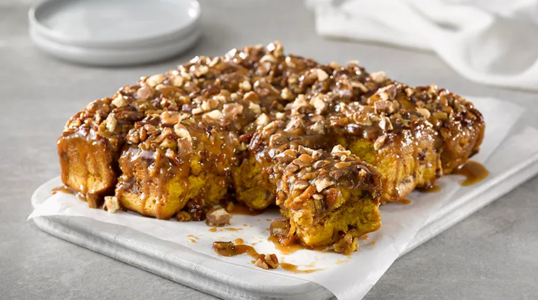 Pumpkin Pecan Pull-Apart Rolls made with TWIX® Cookie Bars marsfoodservices image